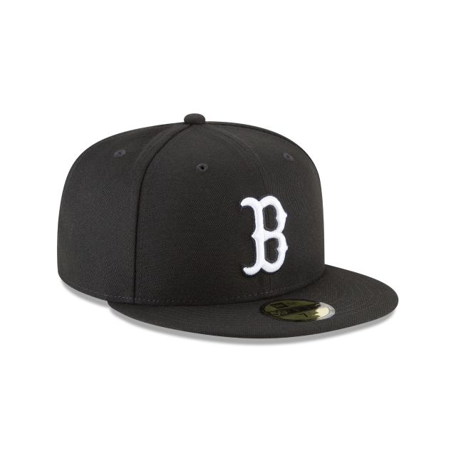 Boston Red Sox MLB New Era Casquette ajustée basique 59Fifty noir/blanc pour hommes