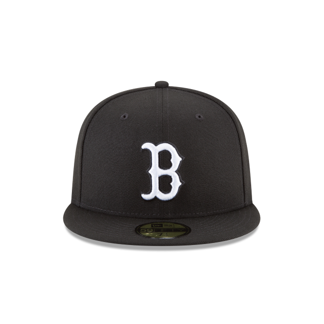 Boston Red Sox MLB New Era Casquette ajustée basique 59Fifty noir/blanc pour hommes