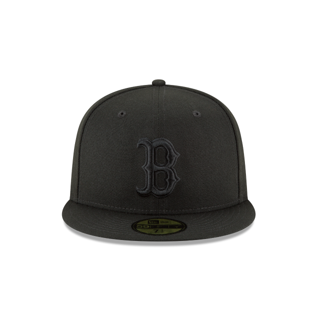 Boston Red Sox MLB New Era Men's Black on Black 59Fifty Basic Fitted Hat