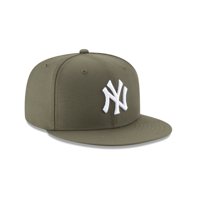 New York Yankees MLB New Era Casquette ajustée olive 59Fifty Basic pour hommes