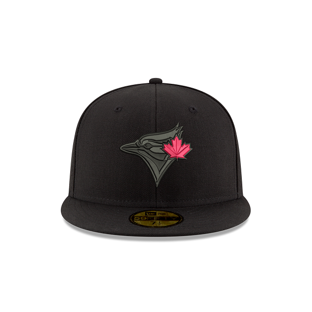 Toronto Blue Jays MLB New Era Men's Black Red Leaf 59Fifty Basic Fitted Hat