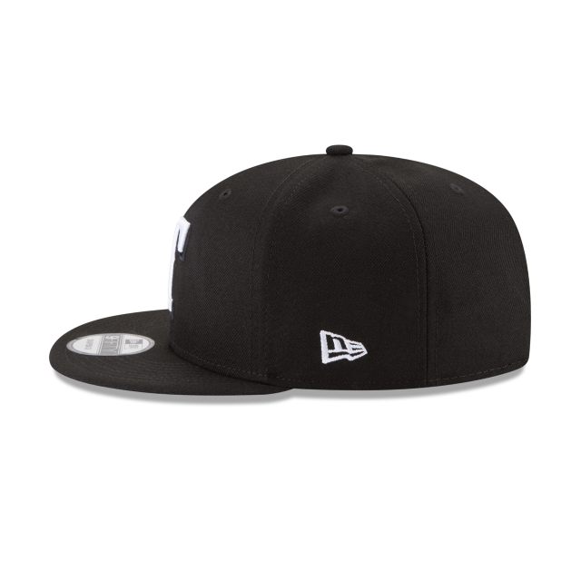 Texas Rangers MLB New Era pour hommes, noir et blanc, 9Fifty Basic Snapback