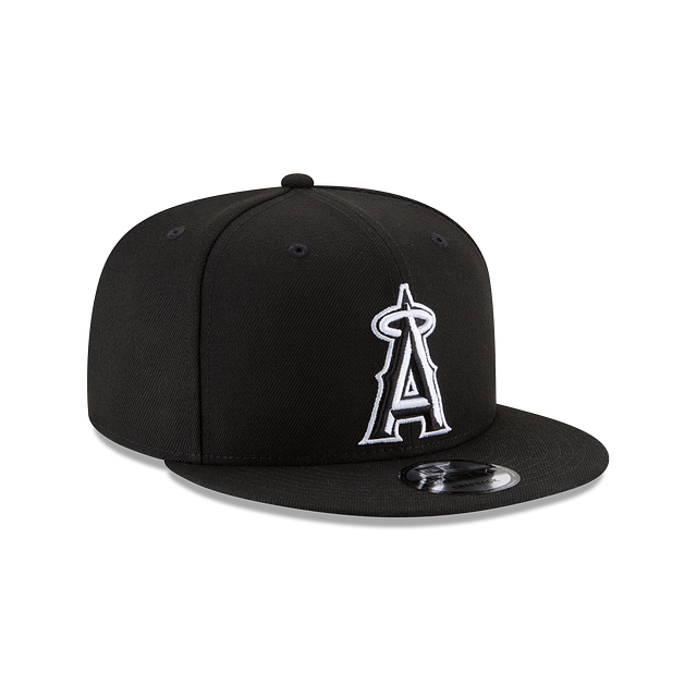 Anaheim Angels MLB New Era Men's Black White 9Fifty Basic Snapback