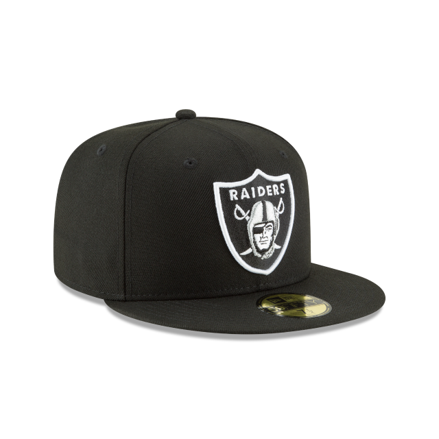 Casquette ajustée de base noire 59Fifty Team Las Vegas Raiders NFL New Era pour hommes