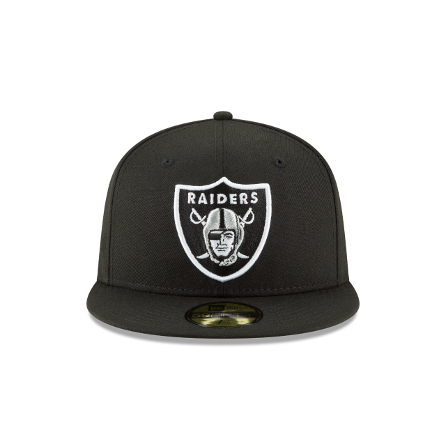 Casquette ajustée de base noire 59Fifty Team Las Vegas Raiders NFL New Era pour hommes