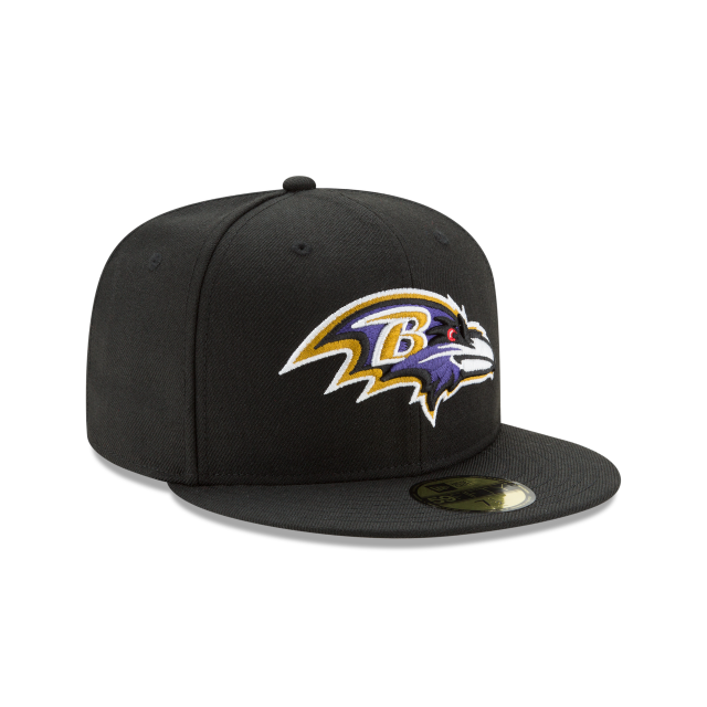 Casquette ajustée de base noire 59Fifty Team New Era des Ravens de Baltimore pour hommes