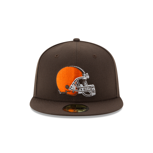 Cleveland Browns NFL New Era - Casquette ajustée marron 59Fifty Team Basic pour hommes