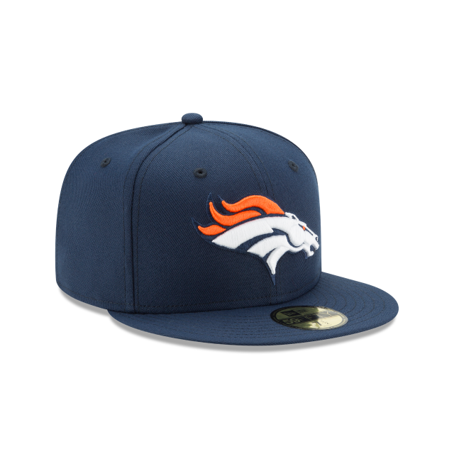 Denver Broncos NFL New Era Casquette ajustée de base bleu océan 59Fifty Team pour hommes