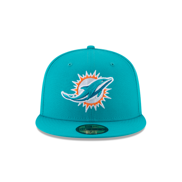 Miami Dolphins NFL New Era Teal Breeze 59Fifty Team Casquette ajustée de base pour hommes