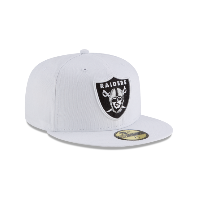 Las Vegas Raiders NFL New Era Casquette ajustée de base blanche 59Fifty Team pour hommes