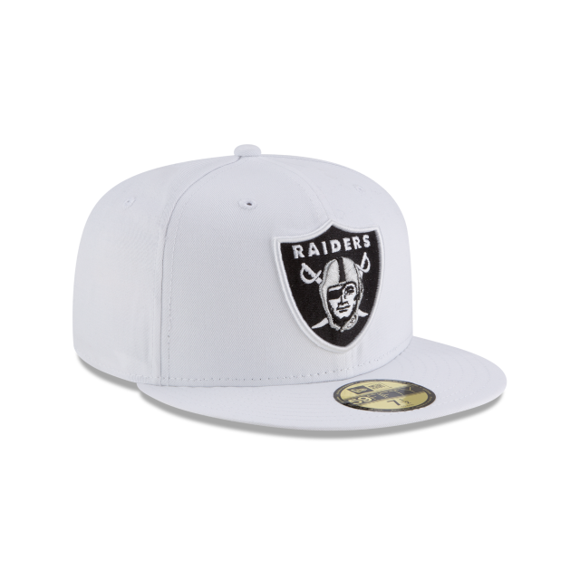 Las Vegas Raiders NFL New Era Men's White 59Fifty Team Basic Fitted Hat