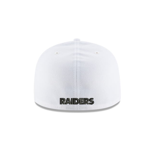 Las Vegas Raiders NFL New Era Men's White 59Fifty Team Basic Fitted Hat