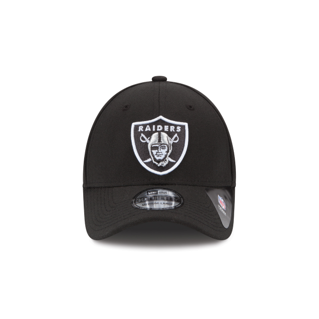 Las Vegas Raiders NFL New Era Men's Black 39Thirty Team Classic Stretch Fit Hat