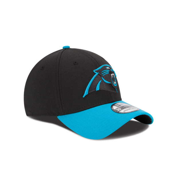 Carolina Panthers NFL New Era Men's Black Teal 39Thirty Team Classic Stretch Fit Hat