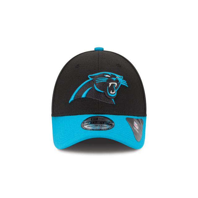 Carolina Panthers NFL New Era Men's Black Teal 39Thirty Team Classic Stretch Fit Hat