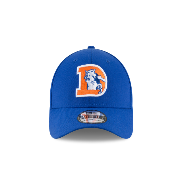 Denver Broncos NFL New Era Royal 39Thirty Casquette extensible avec logo classique pour homme