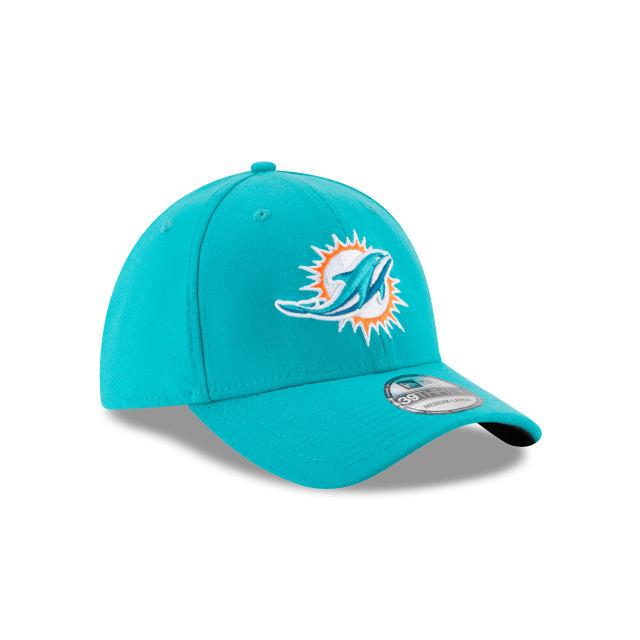 Miami Dolphins NFL New Era Men's Teal Breeze 39Thirty 2018 Logo Stretch Fit Hat