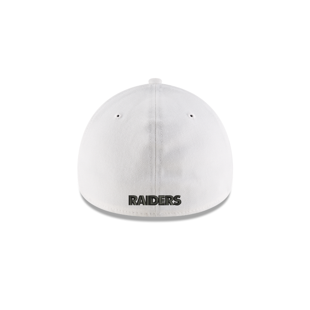Las Vegas Raiders NFL New Era Men's White 39Thirty Team Classic Stretch Fit Hat