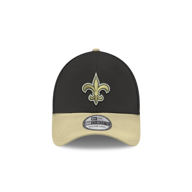 Casquette extensible classique New Orleans Saints NFL New Era pour hommes, noir/or 39Thirty Team