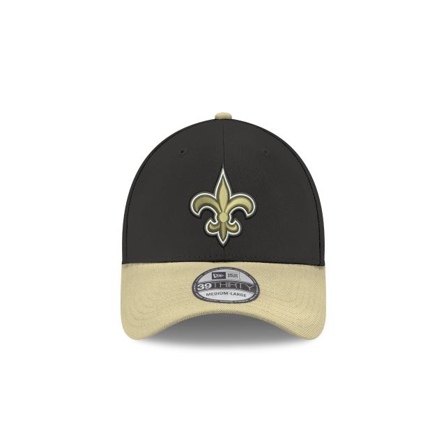 New Orleans Saints NFL New Era Men's Black/Gold 39Thirty Team Classic Stretch Fit Hat