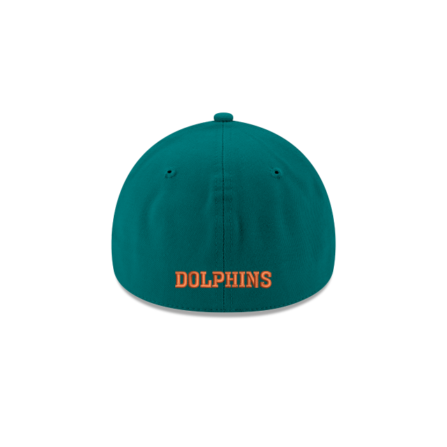 Miami Dolphins NFL New Era Men's Aqua 39Thirty 1989 Classic Logo Stretch Fit Hat