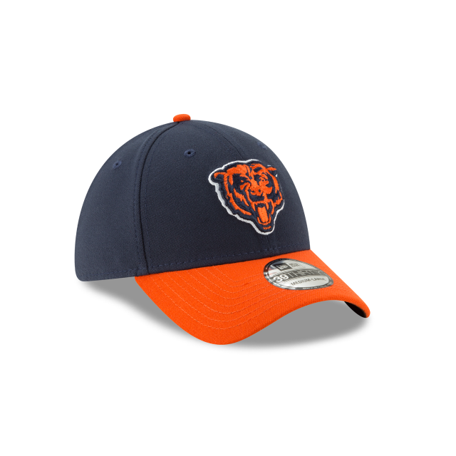 Chicago Bears NFL New Era Casquette extensible classique 39Thirty Team pour hommes bleu marine/orange