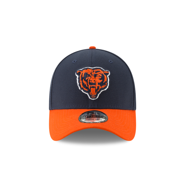 Chicago Bears NFL New Era Casquette extensible classique 39Thirty Team pour hommes bleu marine/orange