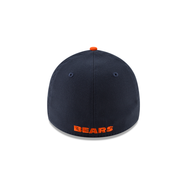 Chicago Bears NFL New Era Casquette extensible classique 39Thirty Team pour hommes bleu marine/orange