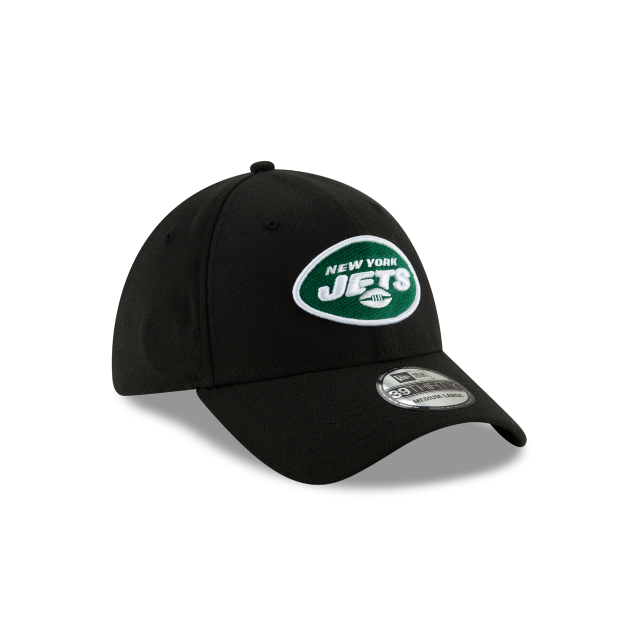 New York Jets NFL New Era Men's Black 39Thirty Team Classic Stretch Fit Hat