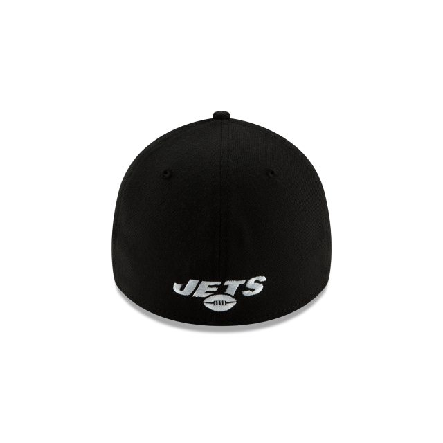 New York Jets NFL New Era Men's Black 39Thirty Team Classic Stretch Fit Hat