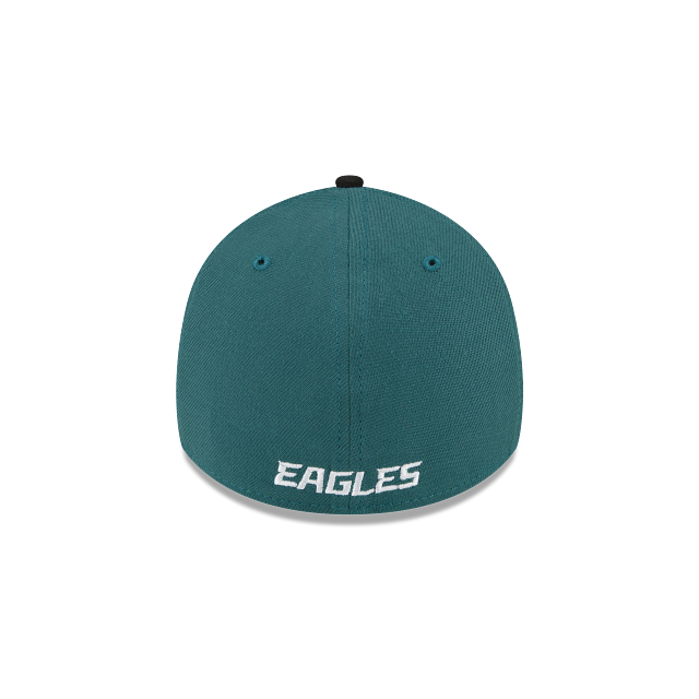 Philadelphia Eagles NFL New Era Casquette extensible classique 39Thirty Team pour hommes, noir/vert minuit