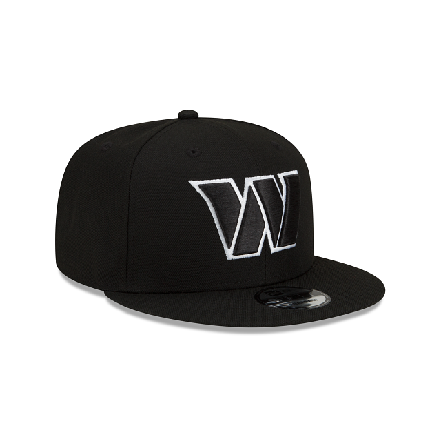 Washington Commander NFL New Era pour hommes, noir et blanc, 9Fifty Basic Snapback