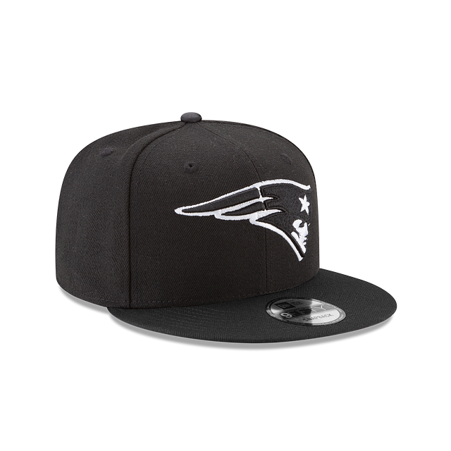 New England Patriots NFL New Era pour hommes, noir et blanc, 9Fifty Basic Snapback