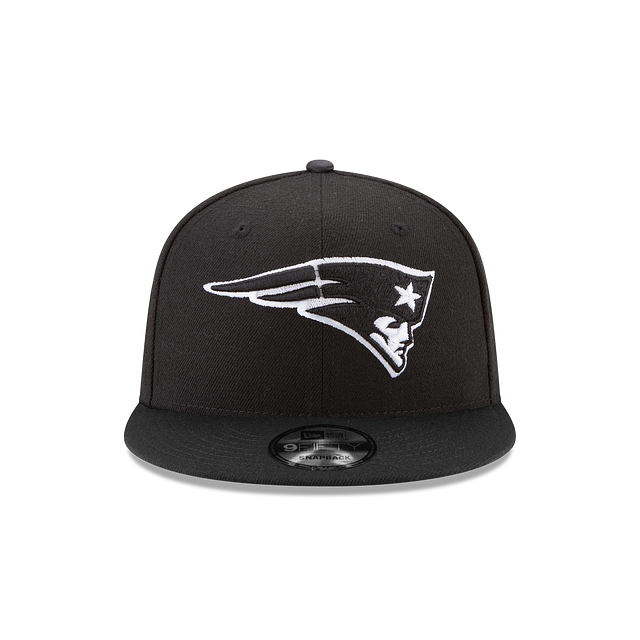 New England Patriots NFL New Era pour hommes, noir et blanc, 9Fifty Basic Snapback