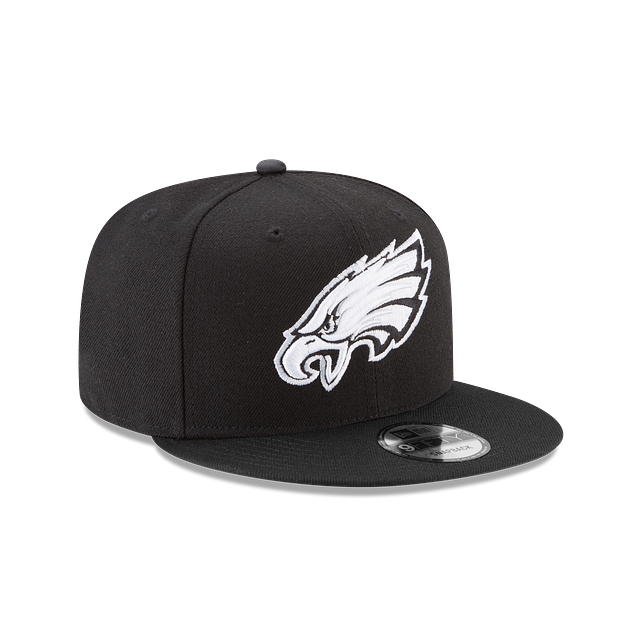 Philadelphia Eagles NFL New Era pour hommes, noir et blanc, 9Fifty Basic Snapback