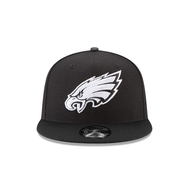 Philadelphia Eagles NFL New Era pour hommes, noir et blanc, 9Fifty Basic Snapback