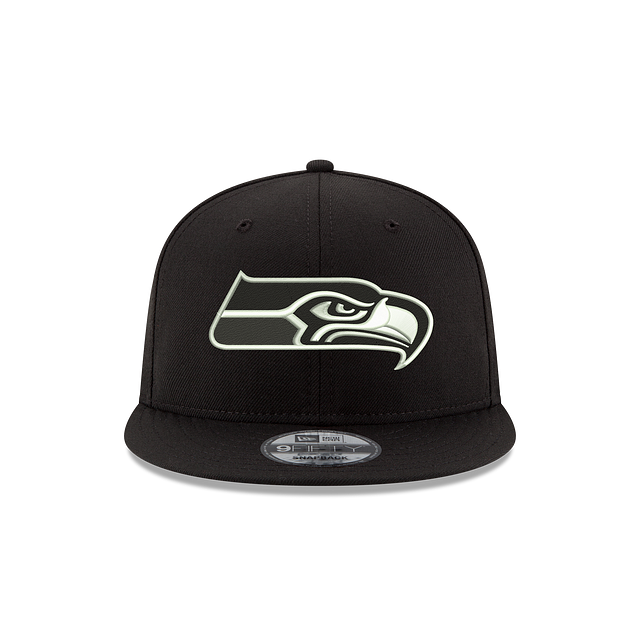 Seattle Seahawks NFL New Era pour hommes, noir et blanc, 9Fifty Basic Snapback