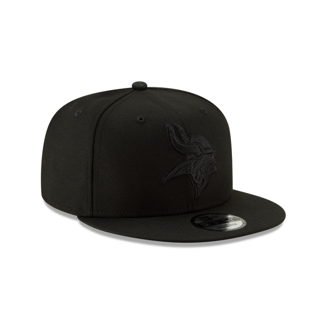 Minnesota Vikings NFL New Era pour hommes, noir sur noir 9Fifty Basic Snapback