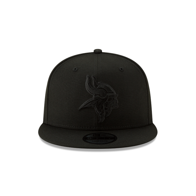 Minnesota Vikings NFL New Era pour hommes, noir sur noir 9Fifty Basic Snapback