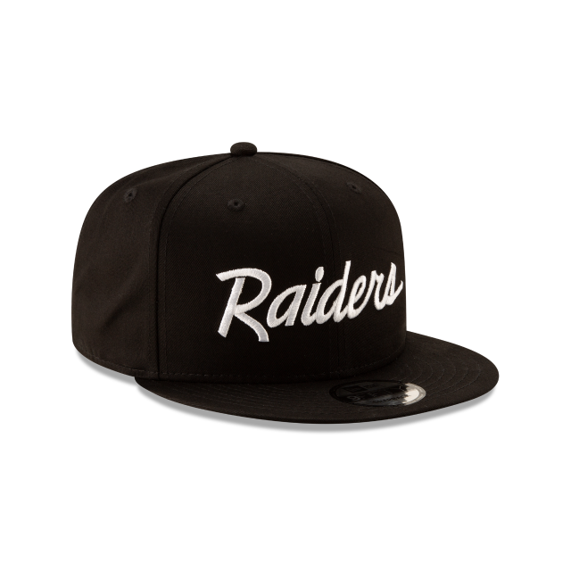 Oakland Raiders NFL New Era Snapback noir 9Fifty Script Basic pour hommes