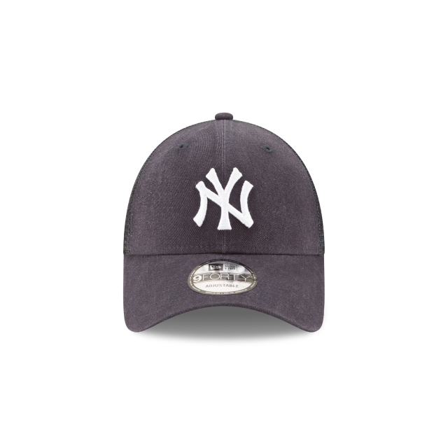 New York Yankees MLB New Era Casquette réglable de camionneur bleu marine avec logo principal 9Forty pour hommes