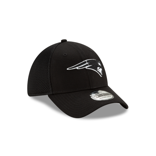 New England Patriots NFL New Era Casquette noire/blanche 39Thirty Neo Stretch Fit pour hommes