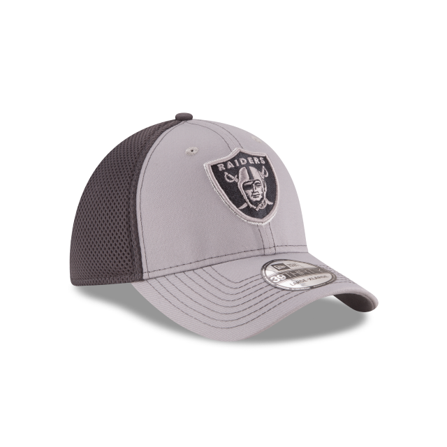 Las Vegas Raiders NFL New Era Men's Grey 39Thirty Grayed Out Neo 2 Stretch Fit Hat