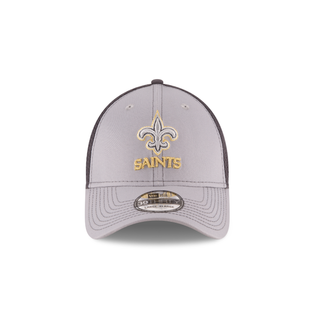 New Orleans Saints NFL New Era Men's Grey 39Thirty Grayed Out Neo 2 Stretch Fit Hat