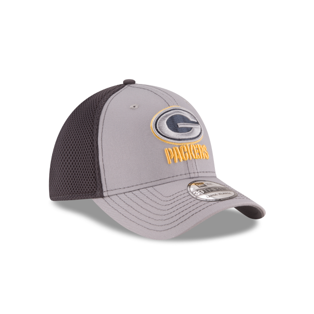 Green Bay Packers NFL New Era Men's Grey 39Thirty Grayed Out Neo 2 Stretch Fit Hat