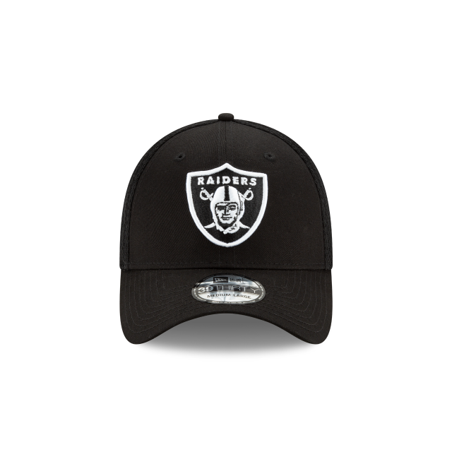Las Vegas Raiders NFL New Era Men's Black/White 39Thirty Neo Stretch Fit Hat
