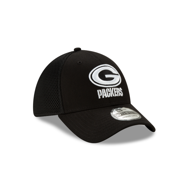 Green Bay Packers NFL New Era Casquette extensible 39Thirty Neo noir/blanc pour hommes