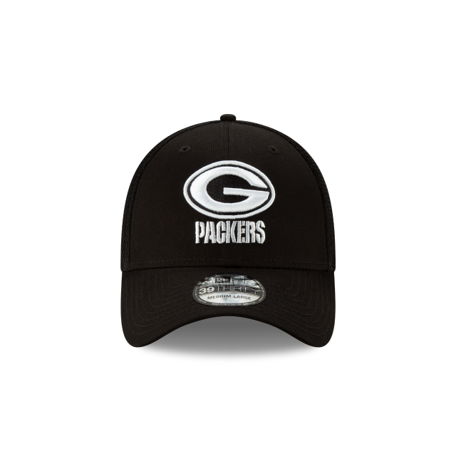 Green Bay Packers NFL New Era Casquette extensible 39Thirty Neo noir/blanc pour hommes