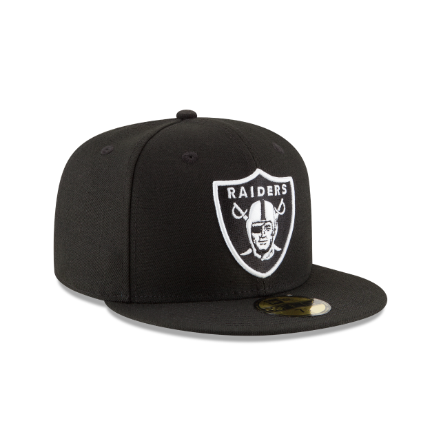 Las Vegas Raiders NFL New Era Men's Black/White 59Fifty League Basic Fitted Hat