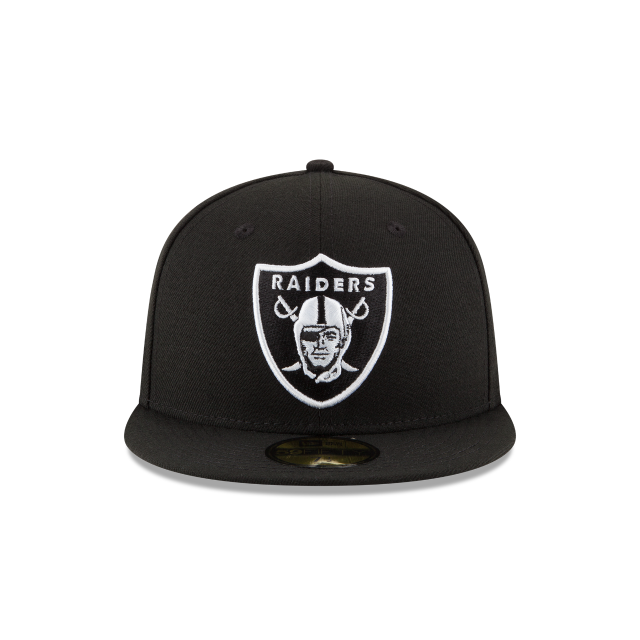 Las Vegas Raiders NFL New Era Casquette ajustée de base noire/blanche 59Fifty League pour hommes